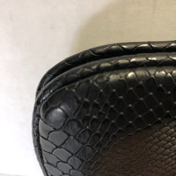 Bebe Black Faux Leather Gold Chain Wristlet - Picture 5 of 5